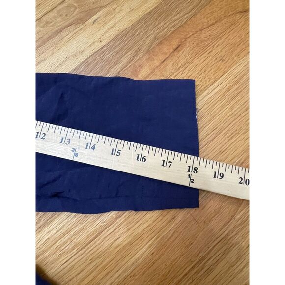 Ali Miles Women's PL Blue Button-Up Rayon Tunic Shirt Crinkled Abstract Artsy - Picture 9 of 10